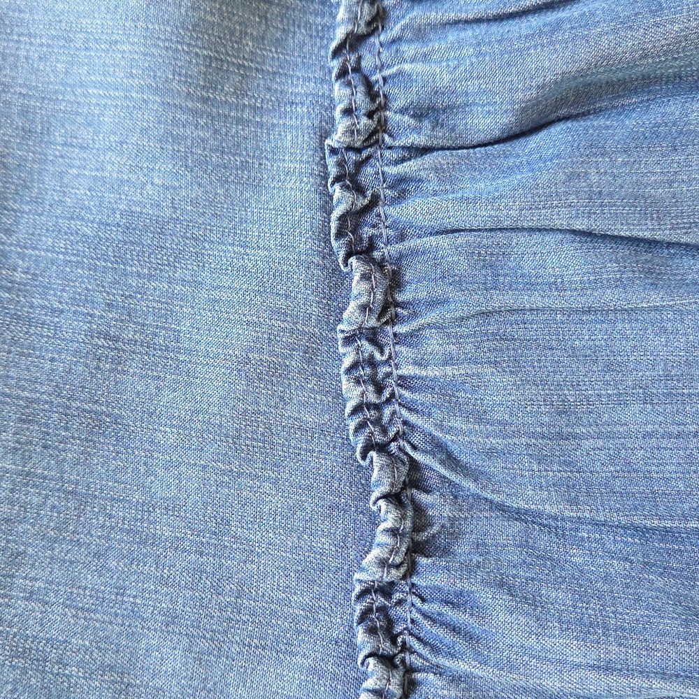 Lands' End Sleeveless Chambray Midi Dress in Denim Blue - Picture 5 of 9